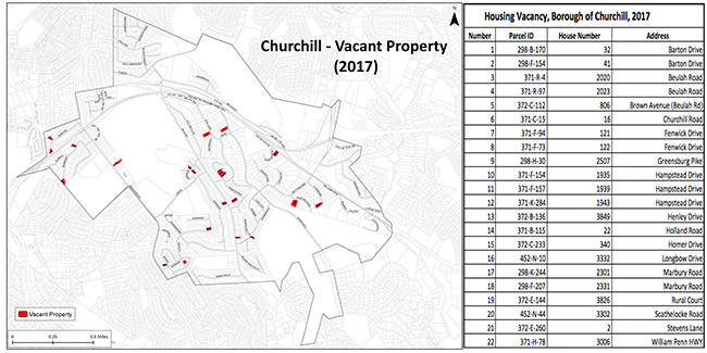 Churchill Vacant Property Map