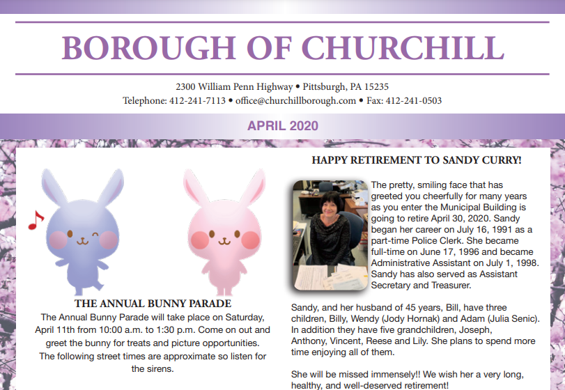 Churchill Newsletter April 2020