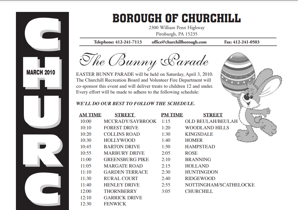 Churchill Newsletter March 2010