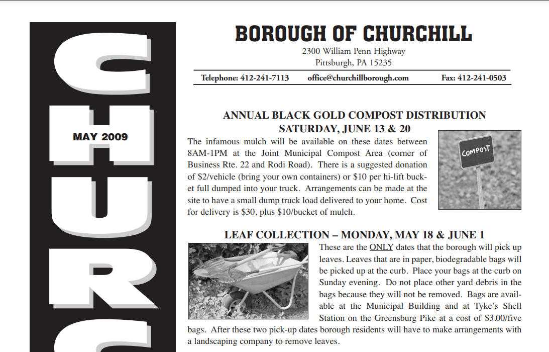 Churchill Newsletter May 2009